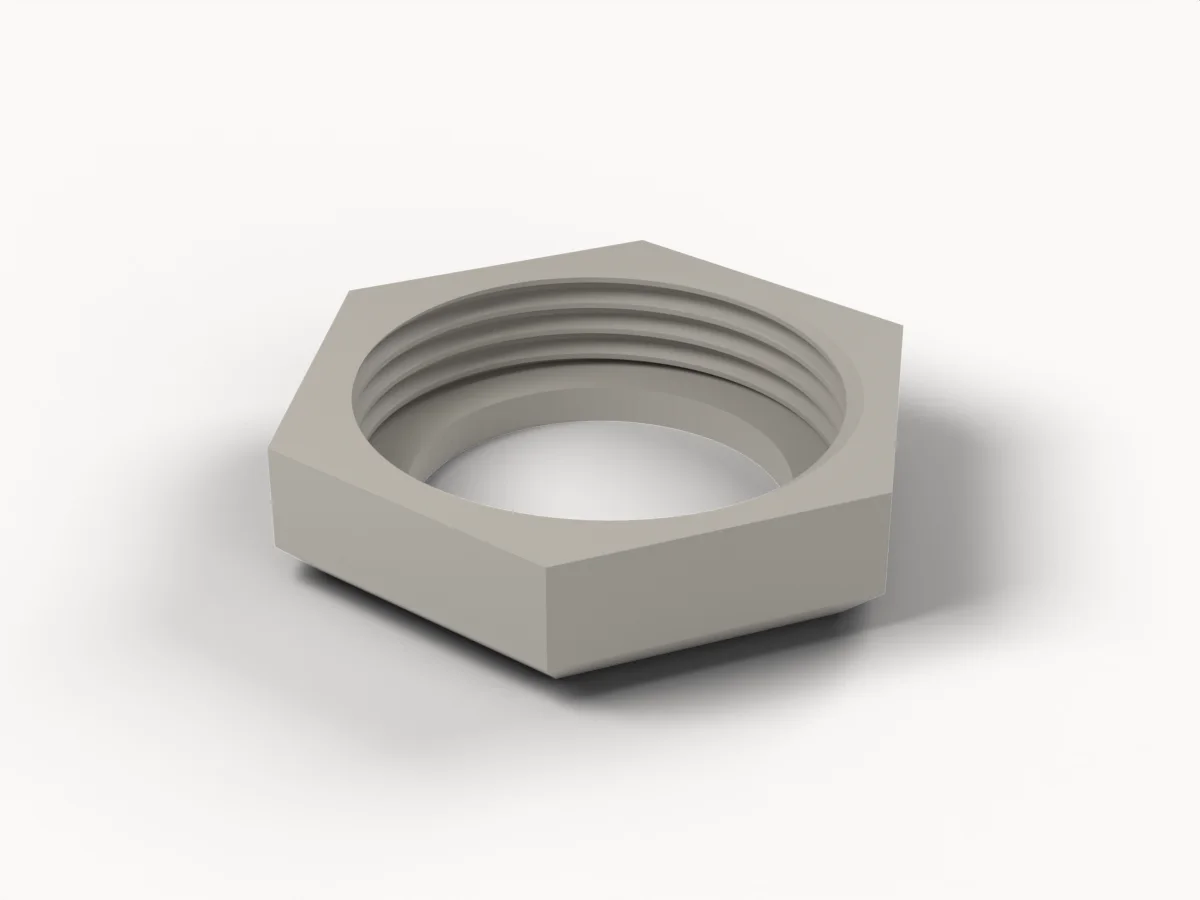 Render del modelo 3D: Tuerca para un inversor